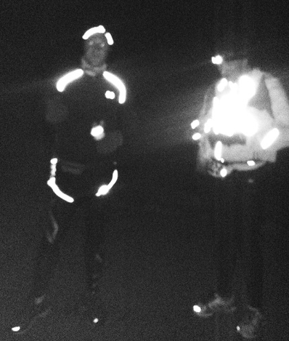 Check out that reflective gear. Just before Marathon Man took off along the marathon route.